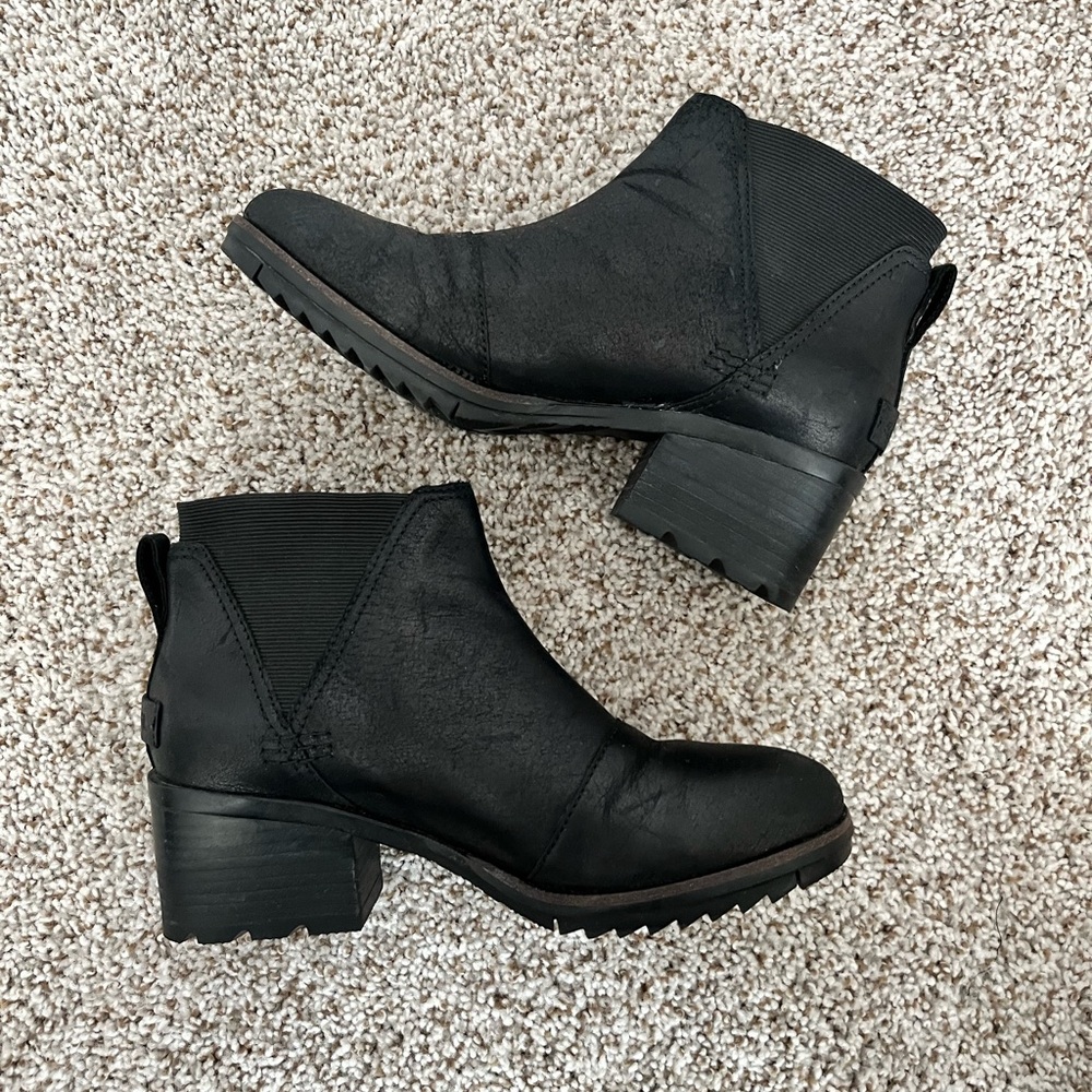 Sorel Black Leather Ankle Booties - Picture 5 of 10